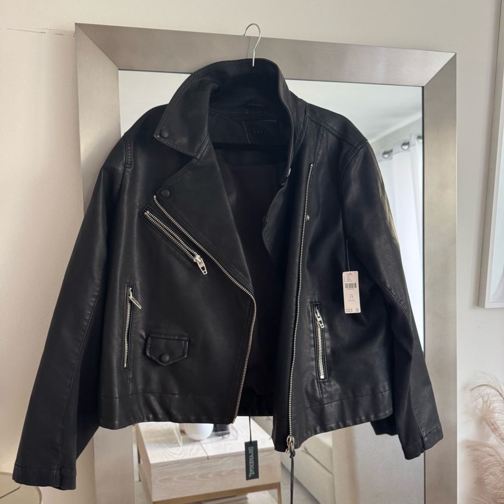 Blank NYC Black Leather Biker Jacket
